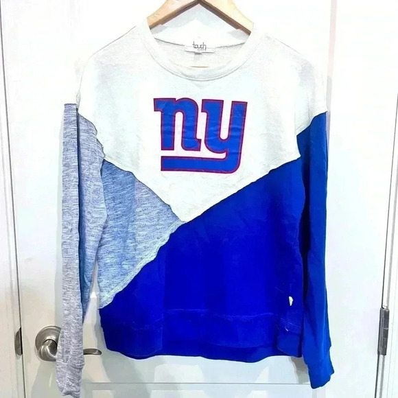 Touch Stadium Tops - Touch Stadium Vintage NY sweatshirt blue off white heather blue women S